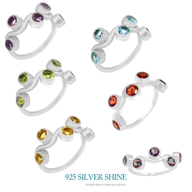 Semi Precious Peridot Gemstone Ring In 925 Silver 925SR070-6_1