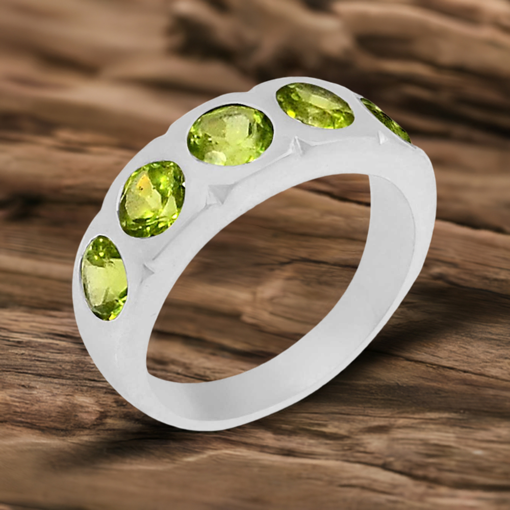 Genuine Peridot Gemstone Handmade Ring In 925 Silver 925SR071-2