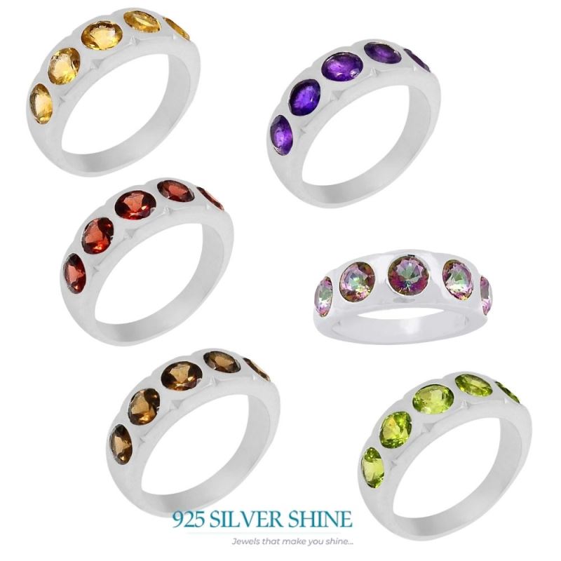 Natural Amethyst Semi Precious Gemstone Ring In 925 Silver 925SR071-6_1