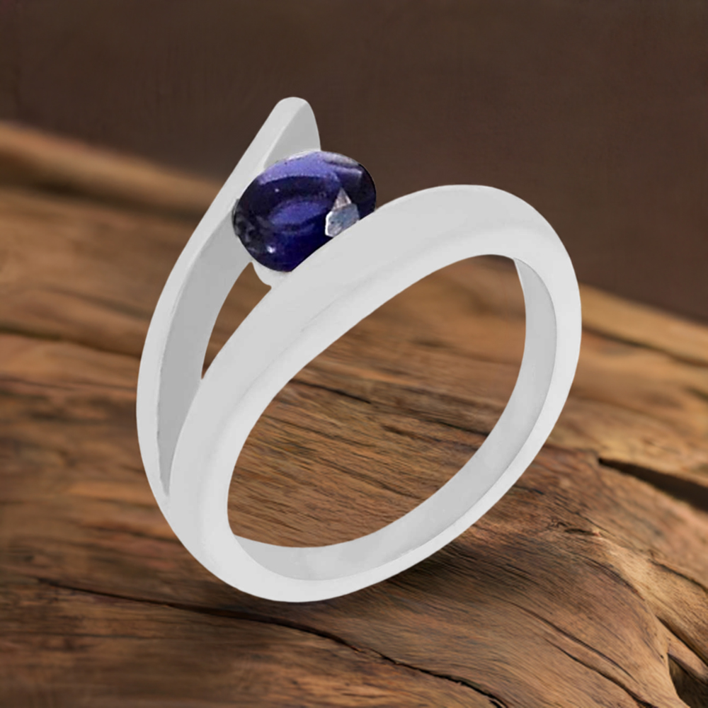 Faceted Iolite Gemstone Sterling Silver Rings 925SR073-3