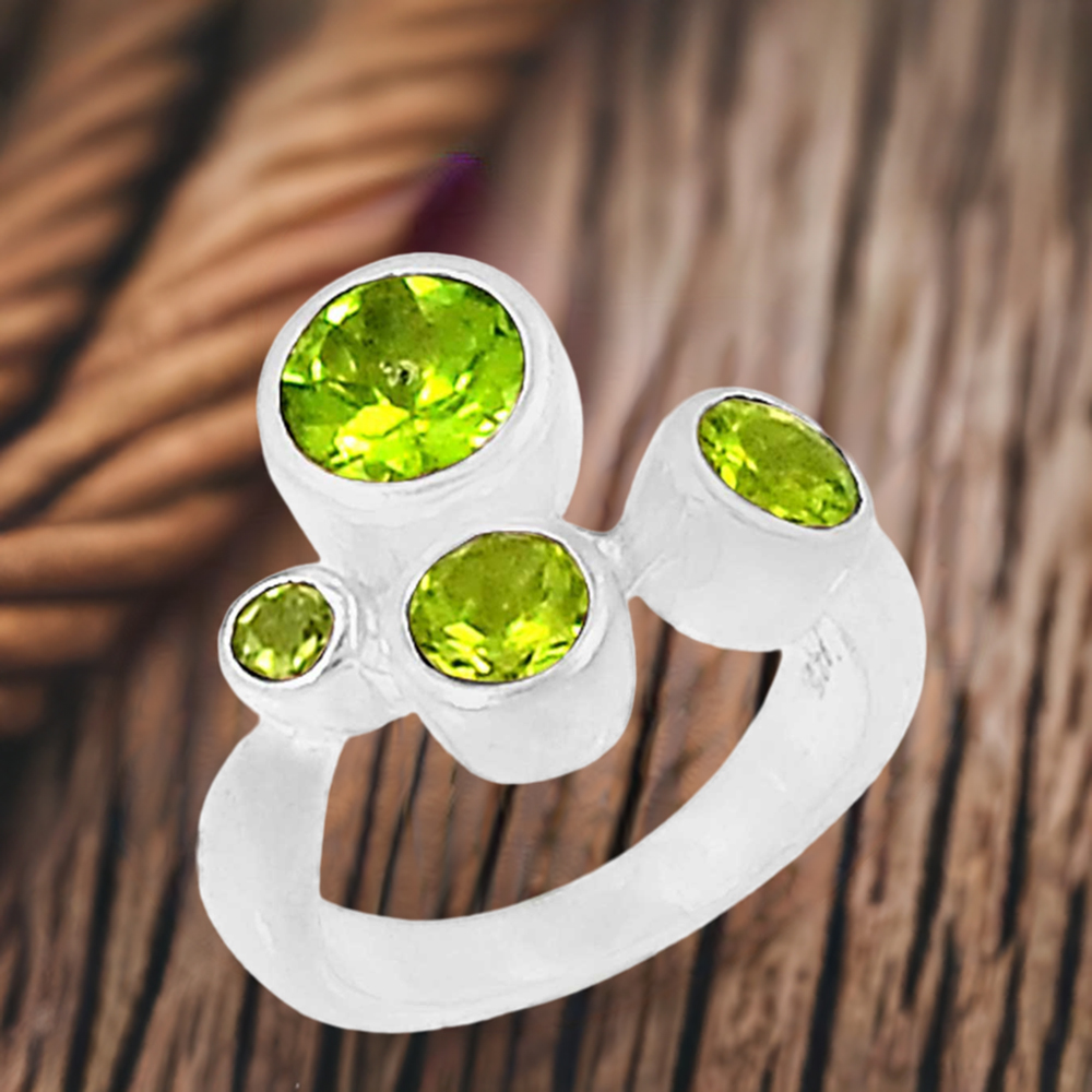 Peridot Gemstone Ring In 925 Sterling Silver 925SR075-2