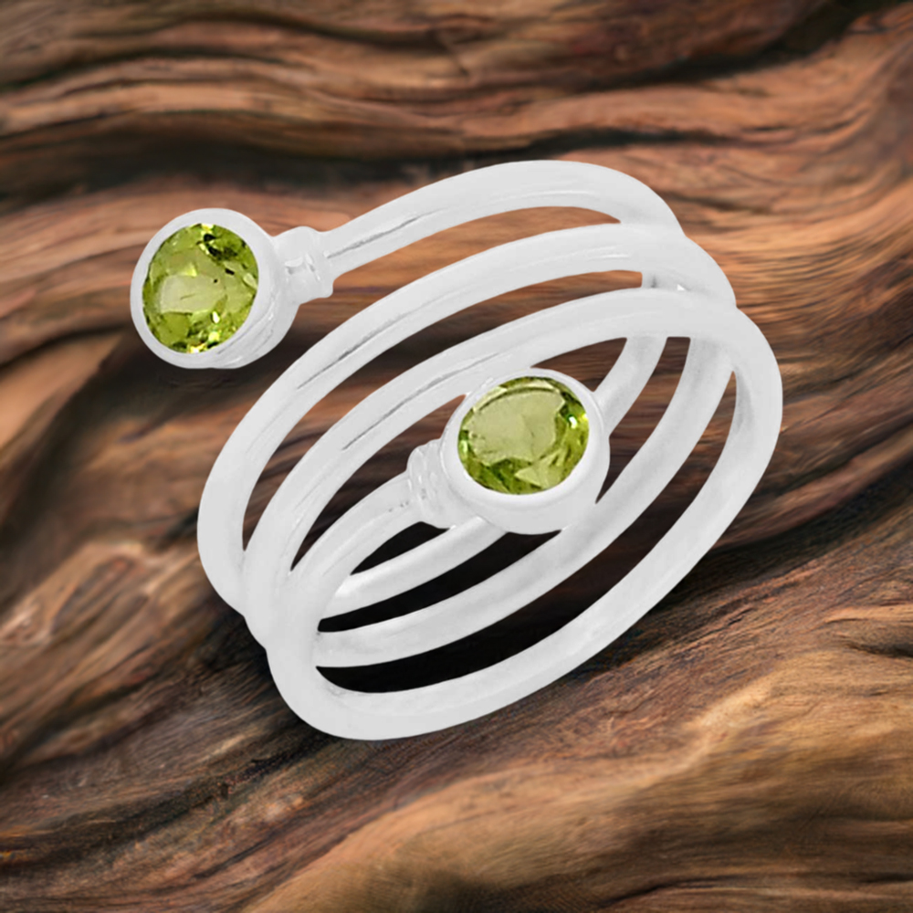 Sprig Design Sterling Silver Peridot Rings 925SR076-1