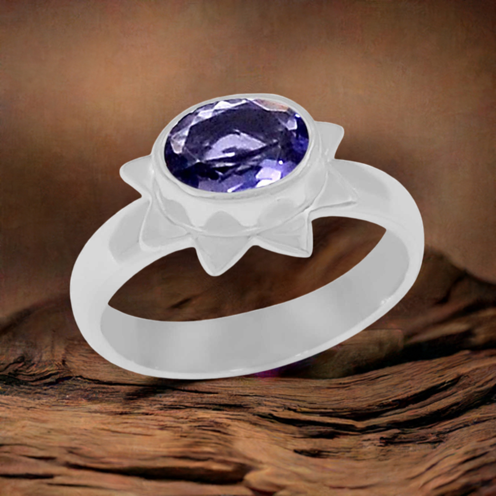Iolite Gemstone Sterling Silver Rings 925SR077-3