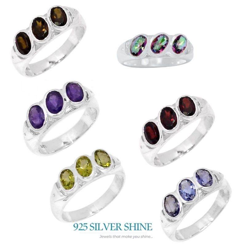 Genuine Garnet Gemstone Ring In Solid Silver 925SR079-5_1