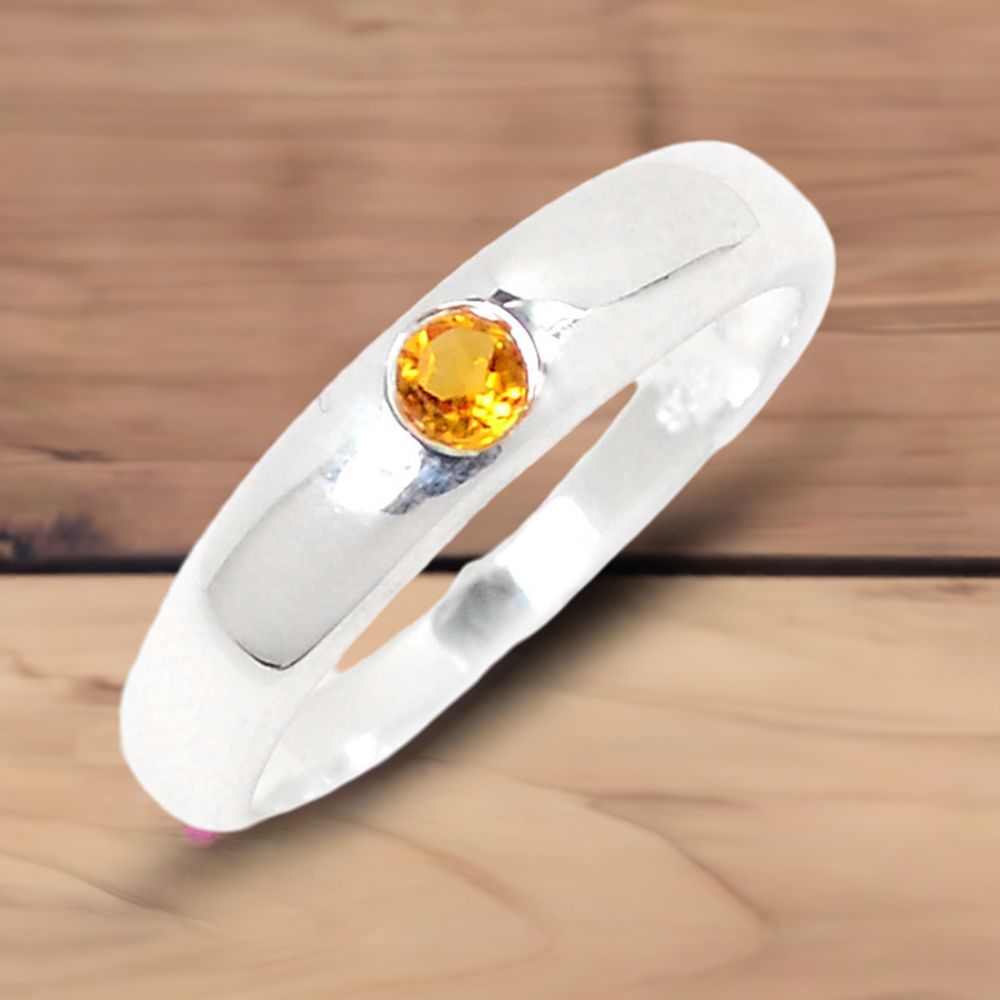 Sterling Silver Citrine Birthstone Rings 925SR081-1