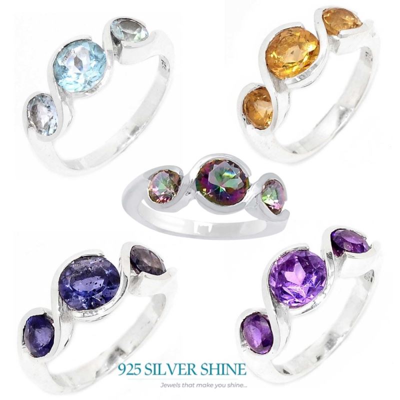 Natural Iolite Semi Precious Gemstone Ring In 925 Solid Silver 925SR082-2_1