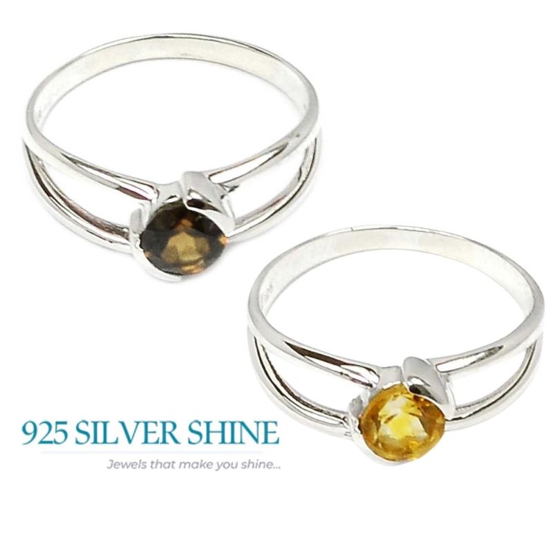 Citrine Cut Stone Sterling Silver Engagement Rings 925SR084-2_0