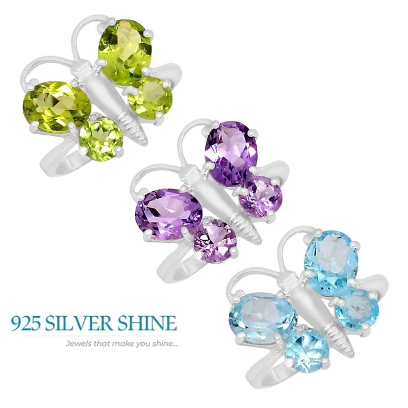 Stunning Blue Topaz Gemstone Ring In 925 Silver 925SR085-2_0