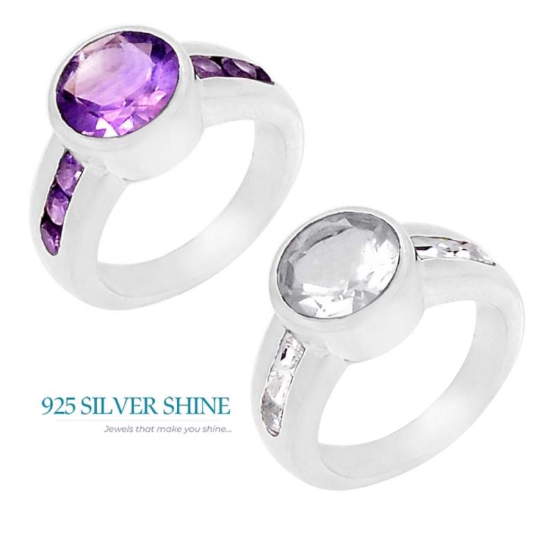 Semi Precious Crystal Gemstone Ring In 925 Silver 925SR086-1_0