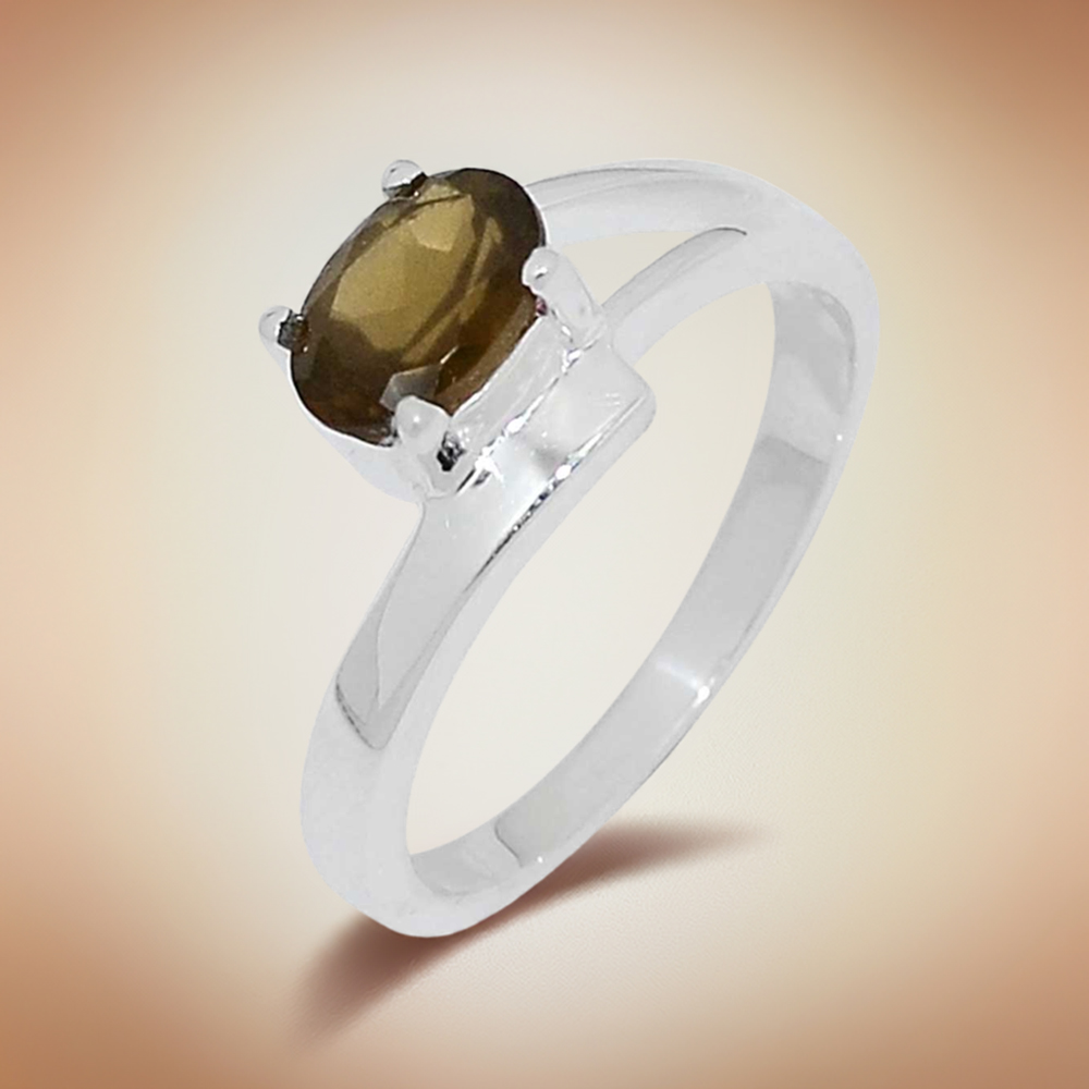 Stunning Smoky Quartz Gemstone Handmade Ring In Sterling Silver 925SR088-1