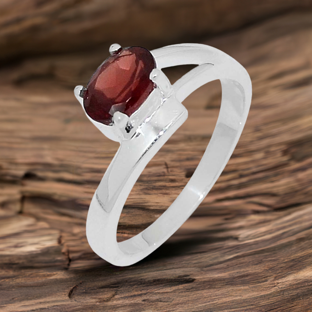 Handmade Sterling Silver Garnet Gemstone Rings 925SR088-5