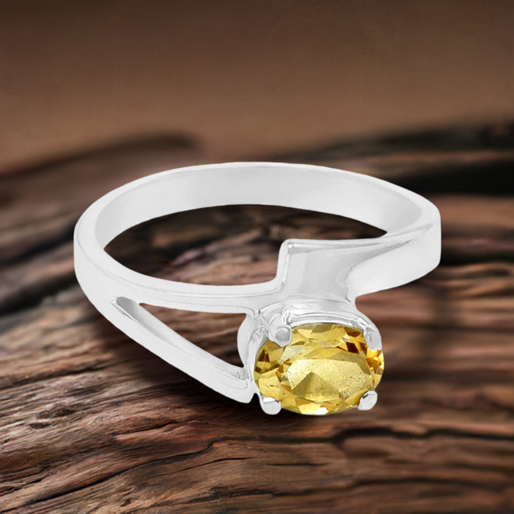 Sterling Silver Citrine Oval Cut Stone Rings 925SR088-6