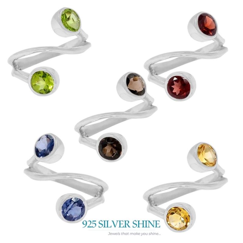 Tow Iolite Gemstone Sterling Silver Rings 925SR090-3_1