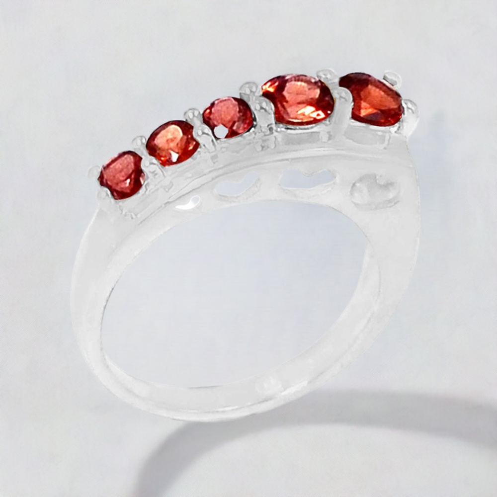 Garnet Gemstone Ring In 925 Sterling Silver 925SR093-3