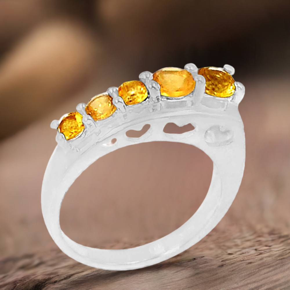Stunning Citrine Gemstone Handmade Ring In 925 Sterling Silver 925SR093-7