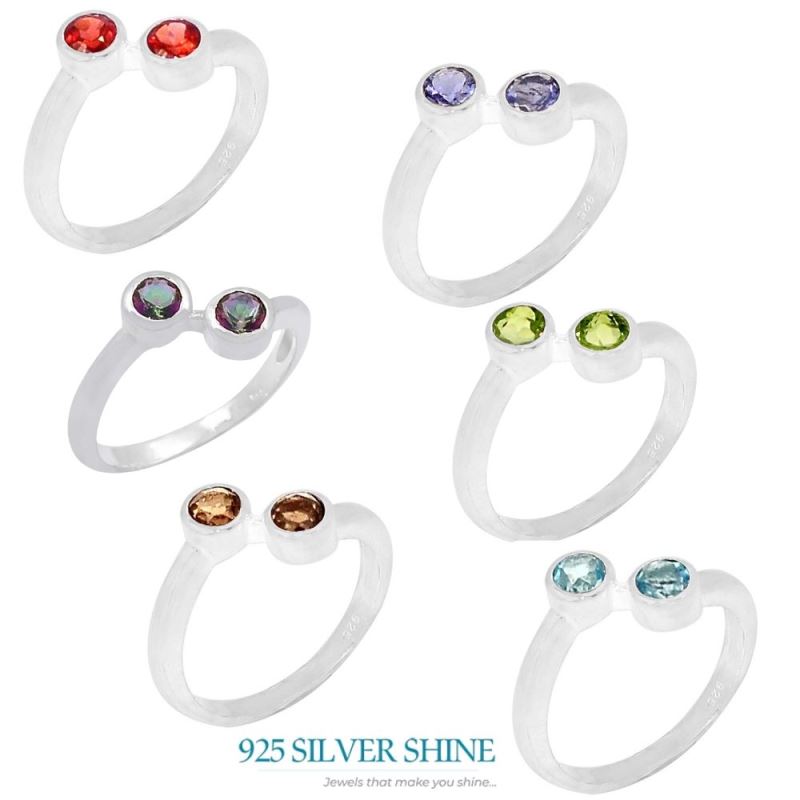Sterling Silver Iolite Gemstone Anniversary Rings 925SR094-4_0
