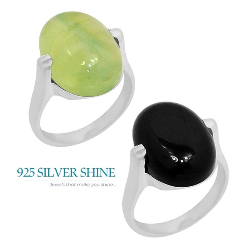 Natural Prehnite Gemstone Handmade Ring In Solid Silver 925SR096-1_1