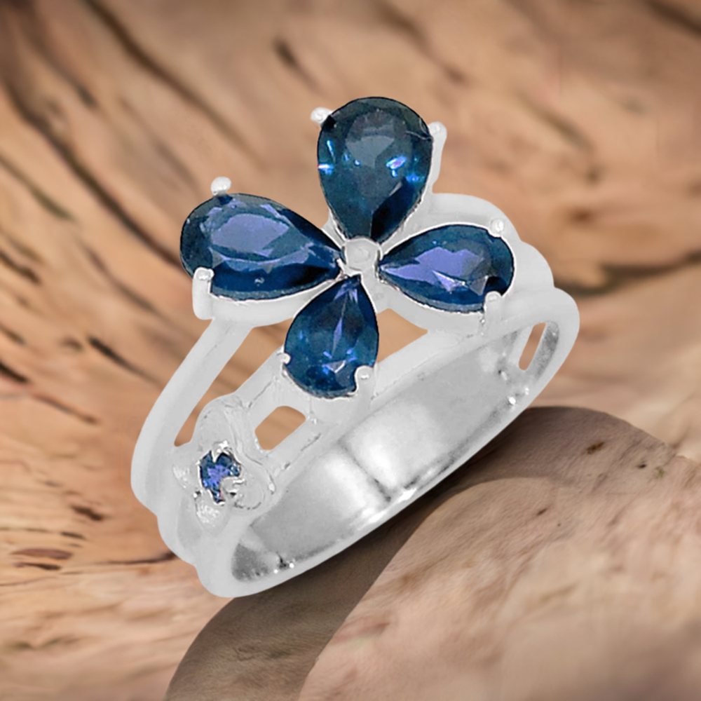 Iolite Gemstone Handmade Ring In Solid Silver 925SR097-2