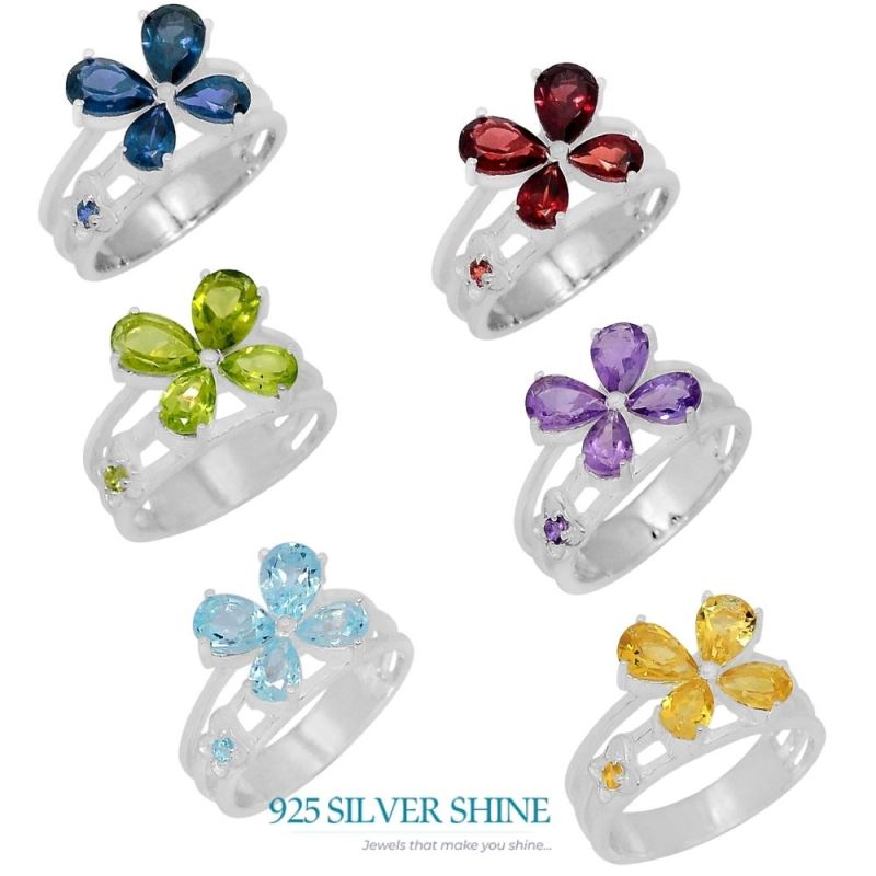 Semi Precious Garnet Gemstone Handmade Ring In Solid Silver 925SR097-3_1