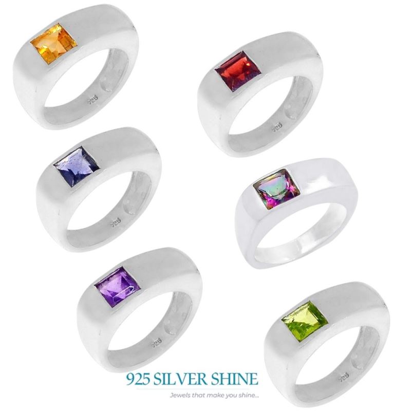 Natural Iolite Birthstone Sterling Silver Rings 925SR098-3_0