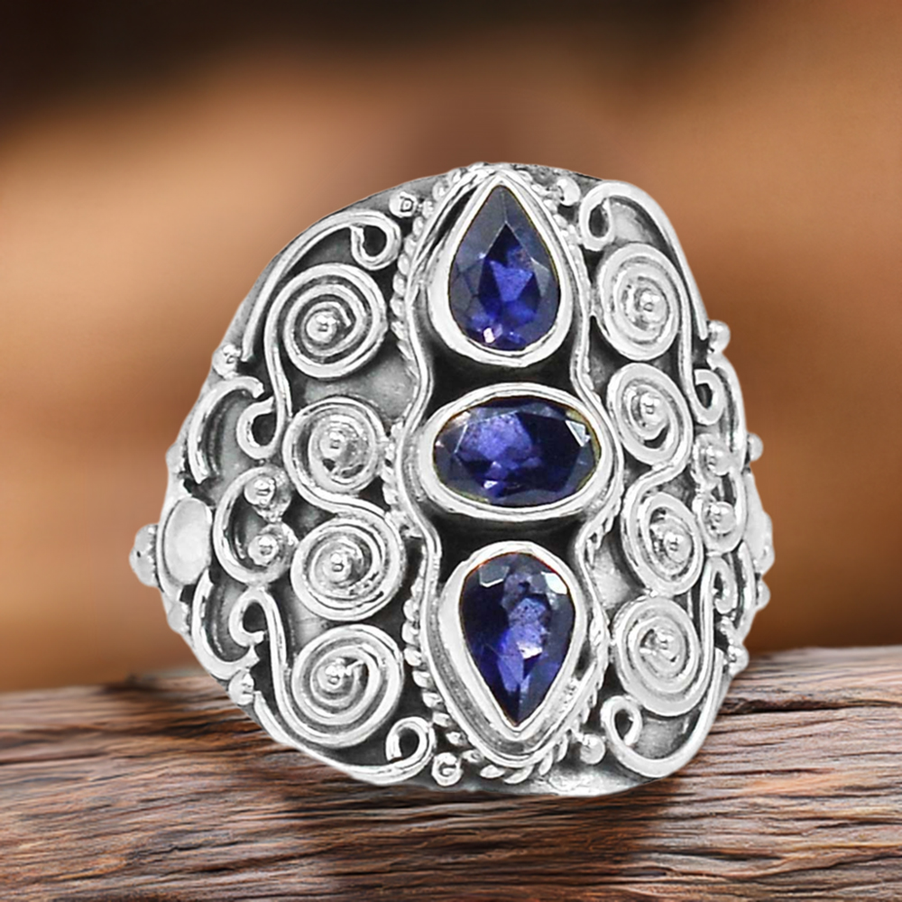 Fine 925 Sterling Silver Rings In Genuine Tanzanite Gemstone 925SR1001