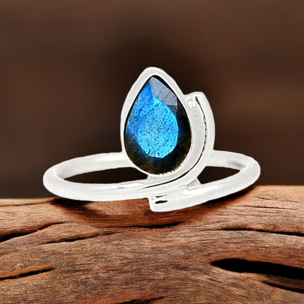 Semi Precious Labradorite Gemstone Rings In 925 Sterling Silver 925SR1003