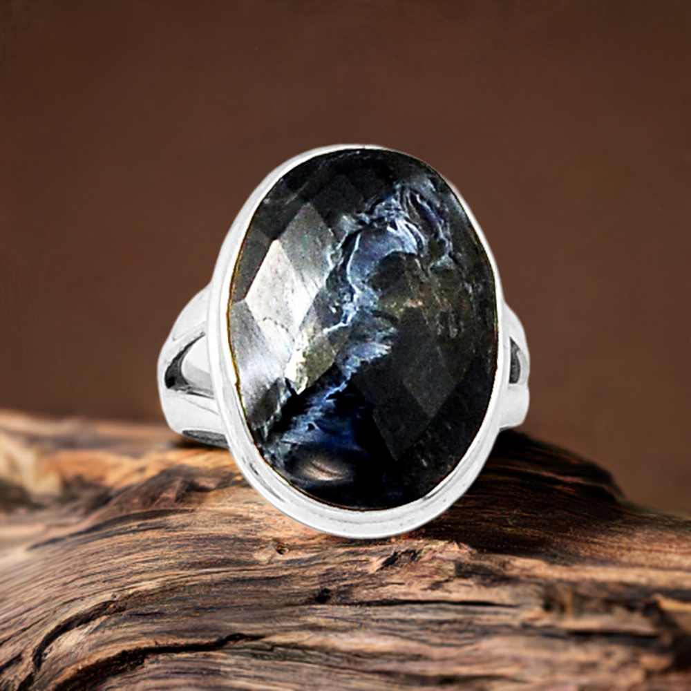Genuine Pietersite Gemstone Rings In Solid 925 Silver 925SR1007