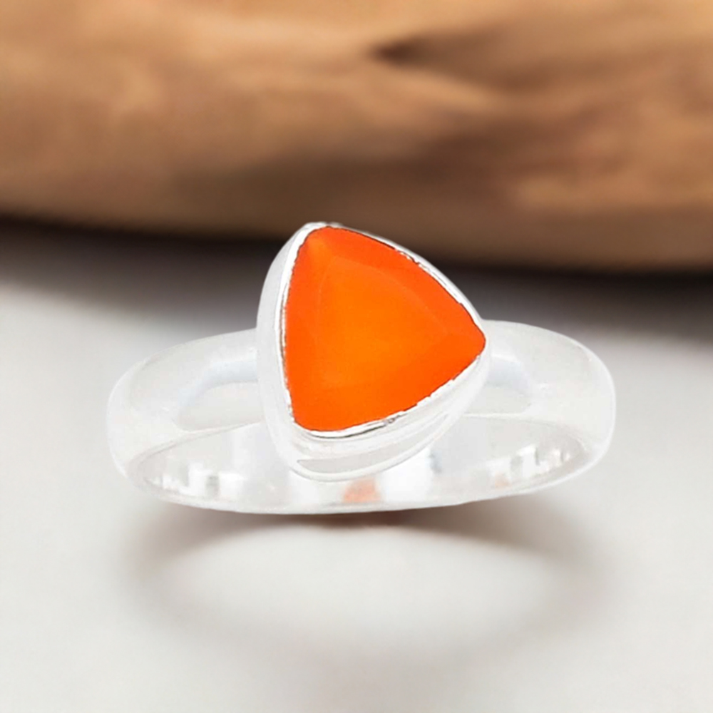 925 Sterling Silver Rings In Natural Carnelian Gemstone 925SR1014