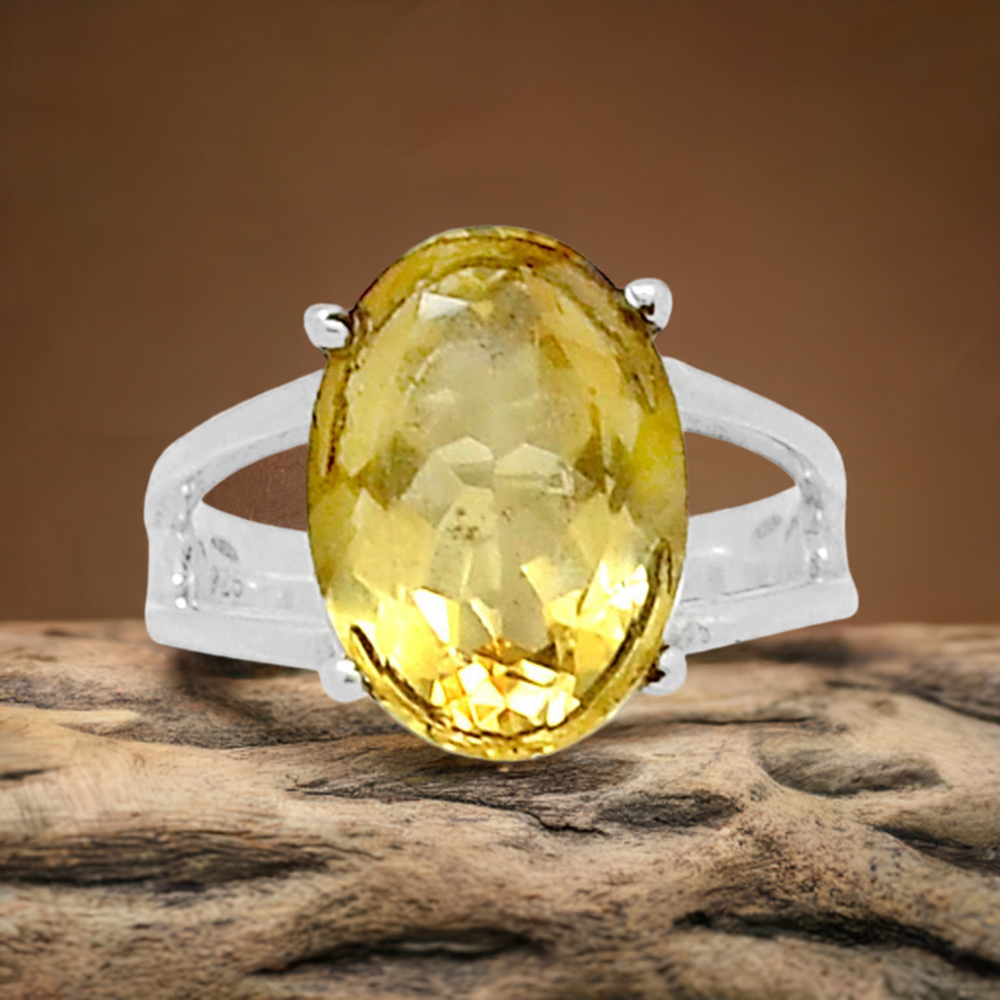 925 Sterling Silver Rings In Genuine Citrine Gemstone 925SR1016