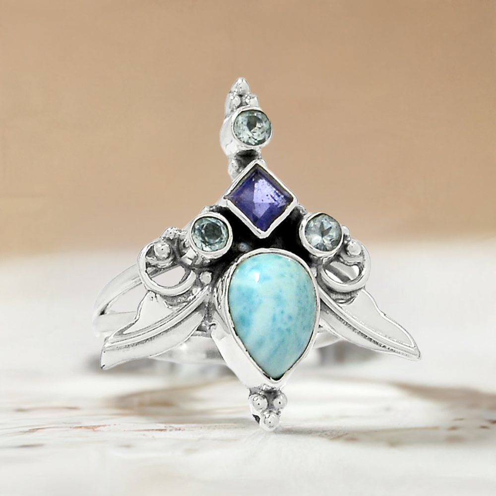 925 Sterling Silver Rings In Semi Precious Multi Gemstone 925SR1024
