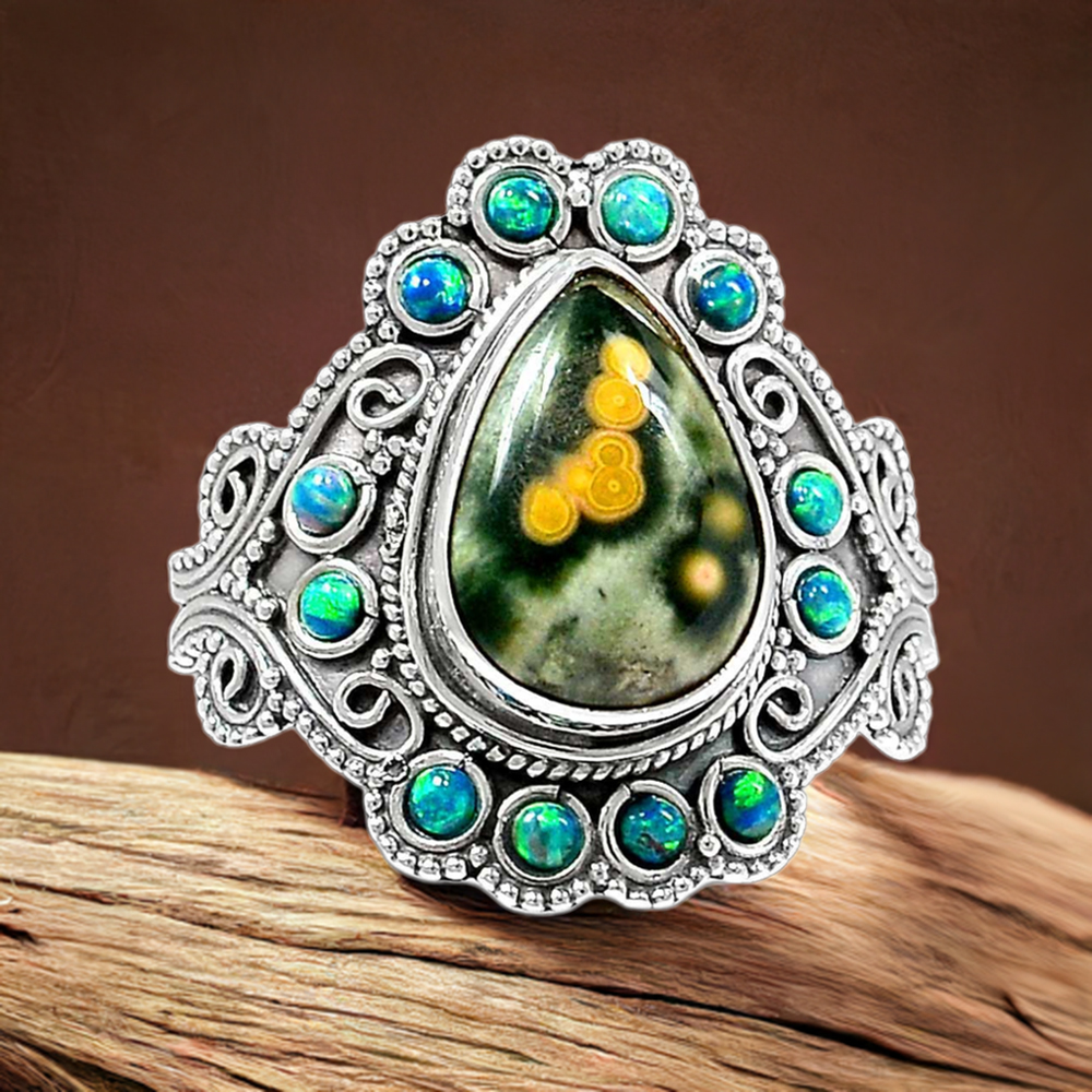 Genuine Multi Stone Gemstone Rings In 925 Sterling Silver Jewelry 925SR1028