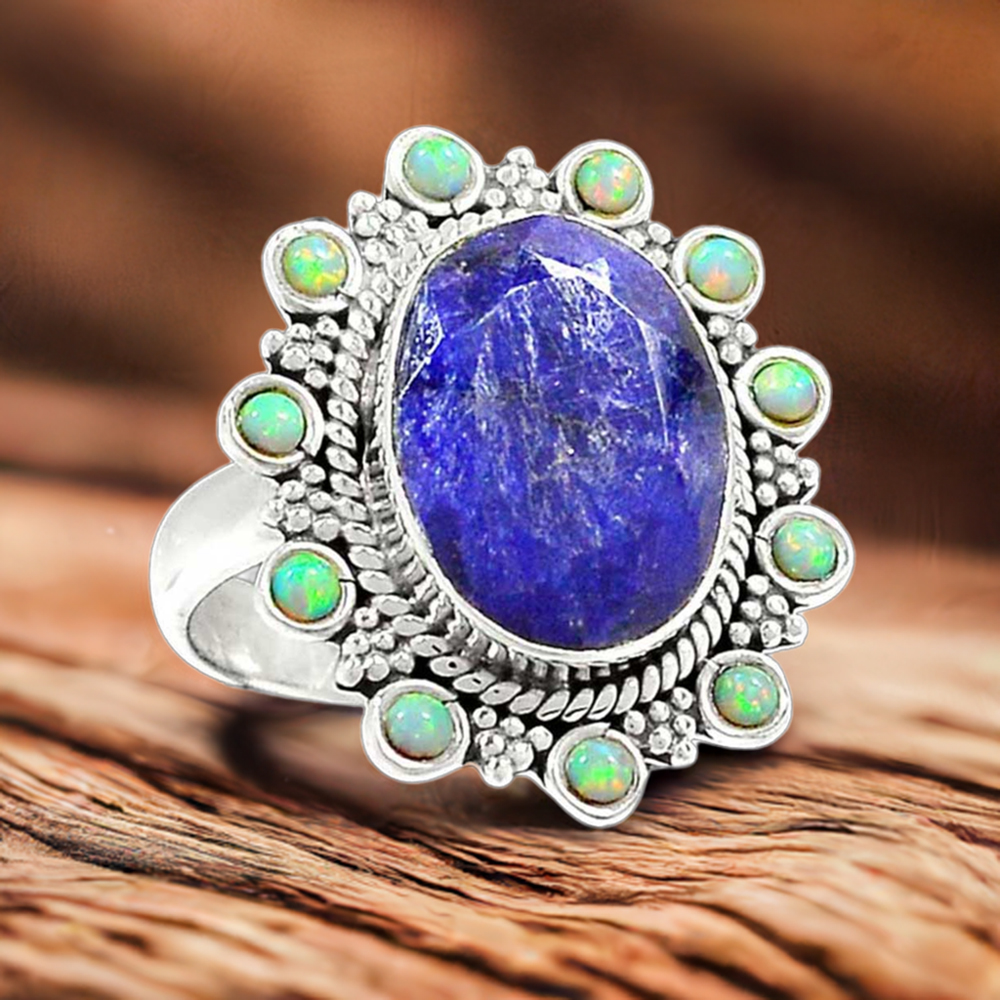 Semi Precious Multi Gemstone Rings In 925 Sterling Silver Jewelry 925SR1030