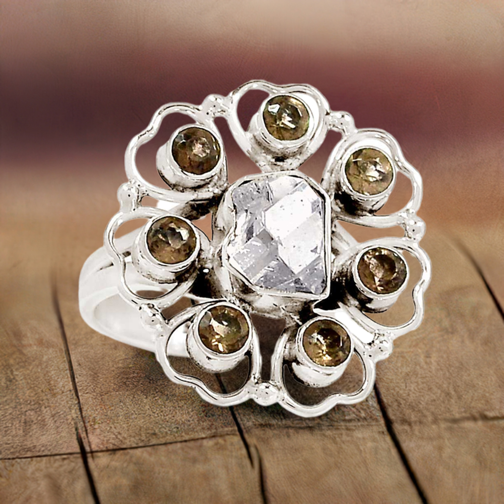 Genuine Multi Gemstone Rings In 925 Sterling Silver Jewelry 925SR1034