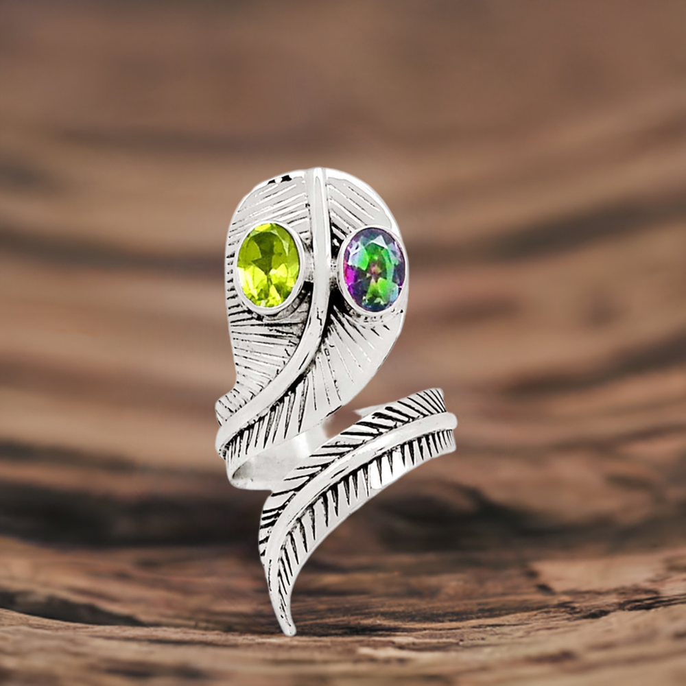 925 Sterling Silver Rings In Multi Gemstone Jewelry 925SR1039