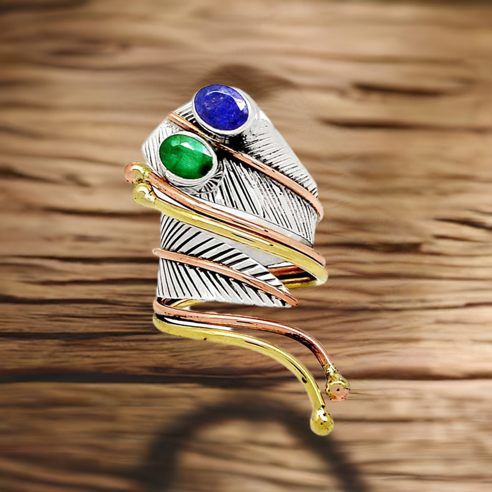 925 Sterling Silver Handmade Rings In Multi Gemstone Jewelry 925SR1041