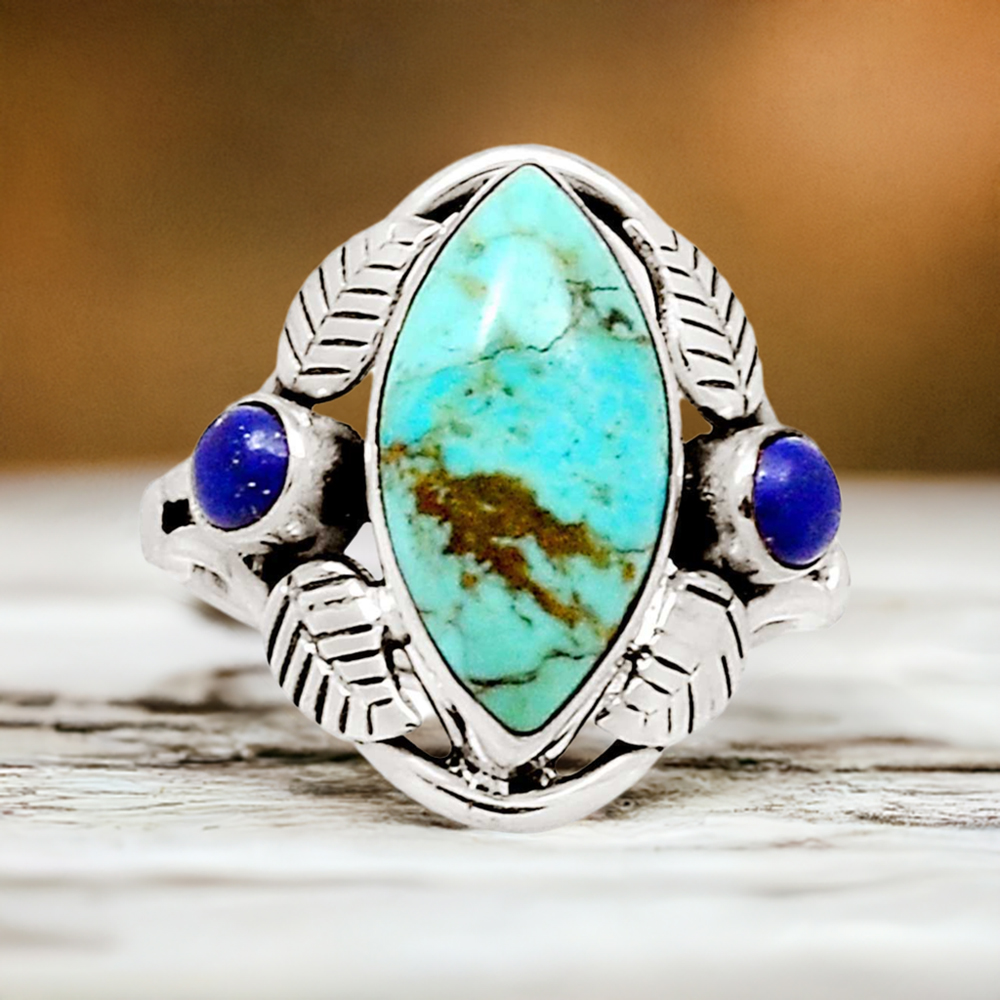 925 Sterling Silver Handmade Rings In Multi Gemstone Jewelry 925SR1042