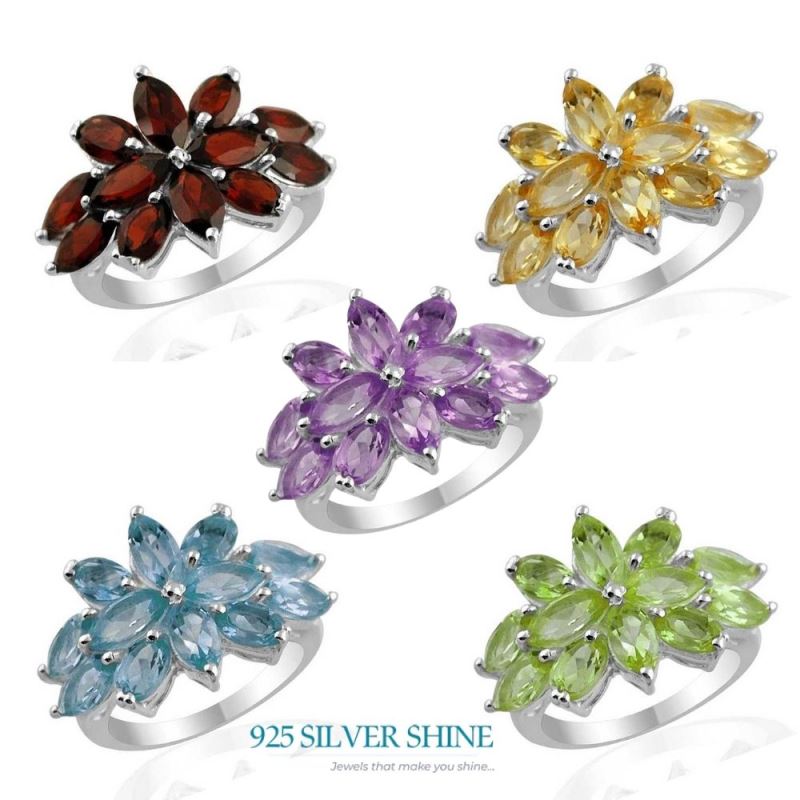 925 Sterling Silver Rings In Semi Precious Peridot Gemstone 925SR1382_2