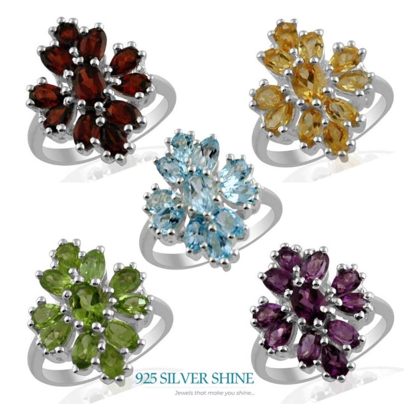925 Sterling Silver Rings In Natural Garnet Gemstone 925SR1387_2