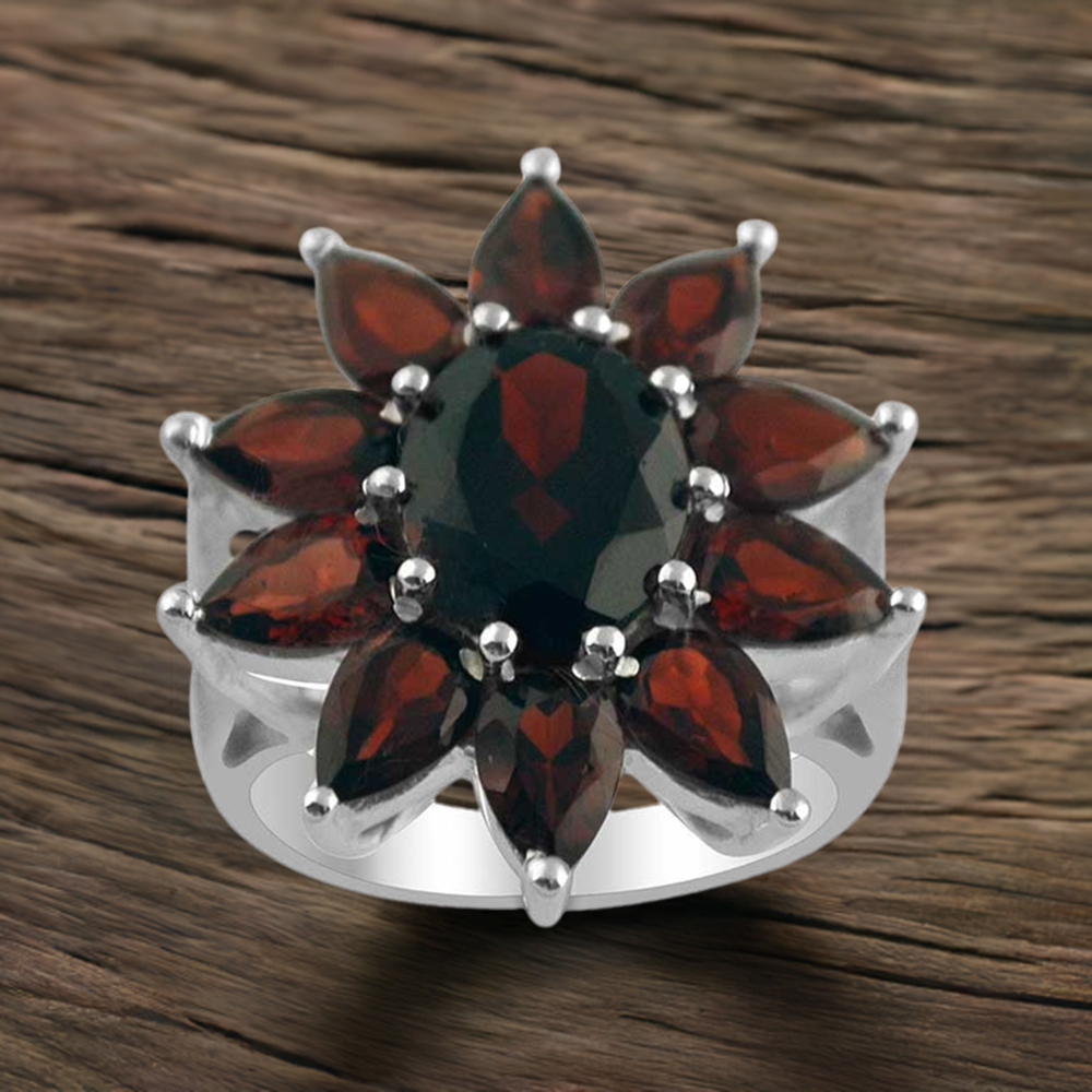 Natural Garnet Gemstone Rings In 925 Sterling Silver Jewelry 925SR1399