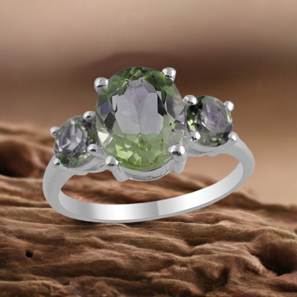 925 Sterling Silver Rings In Peridot Gemstone Jewelry 925SR1407