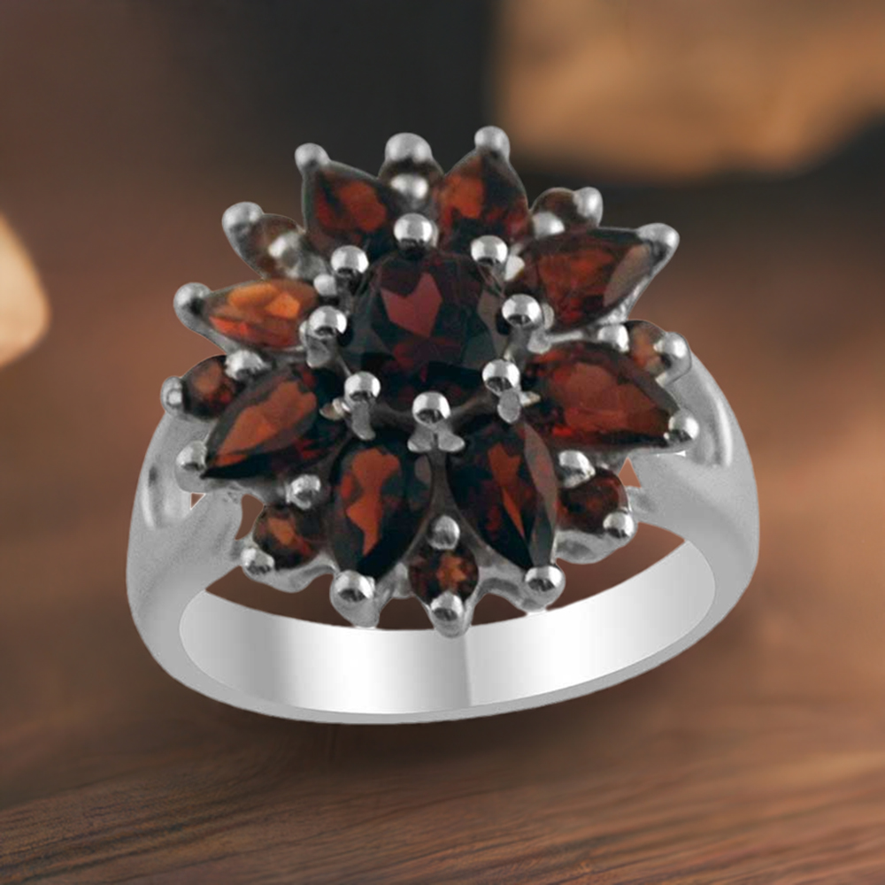 925 Sterling Silver Handmade Rings In Garnet Gemstone Jewelry 925SR1412