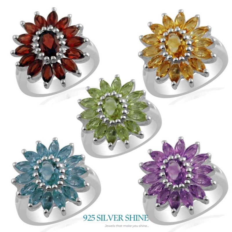 925 Sterling Silver Handmade Rings In Blue Topaz Gemstone Jewelry 925SR1422_1