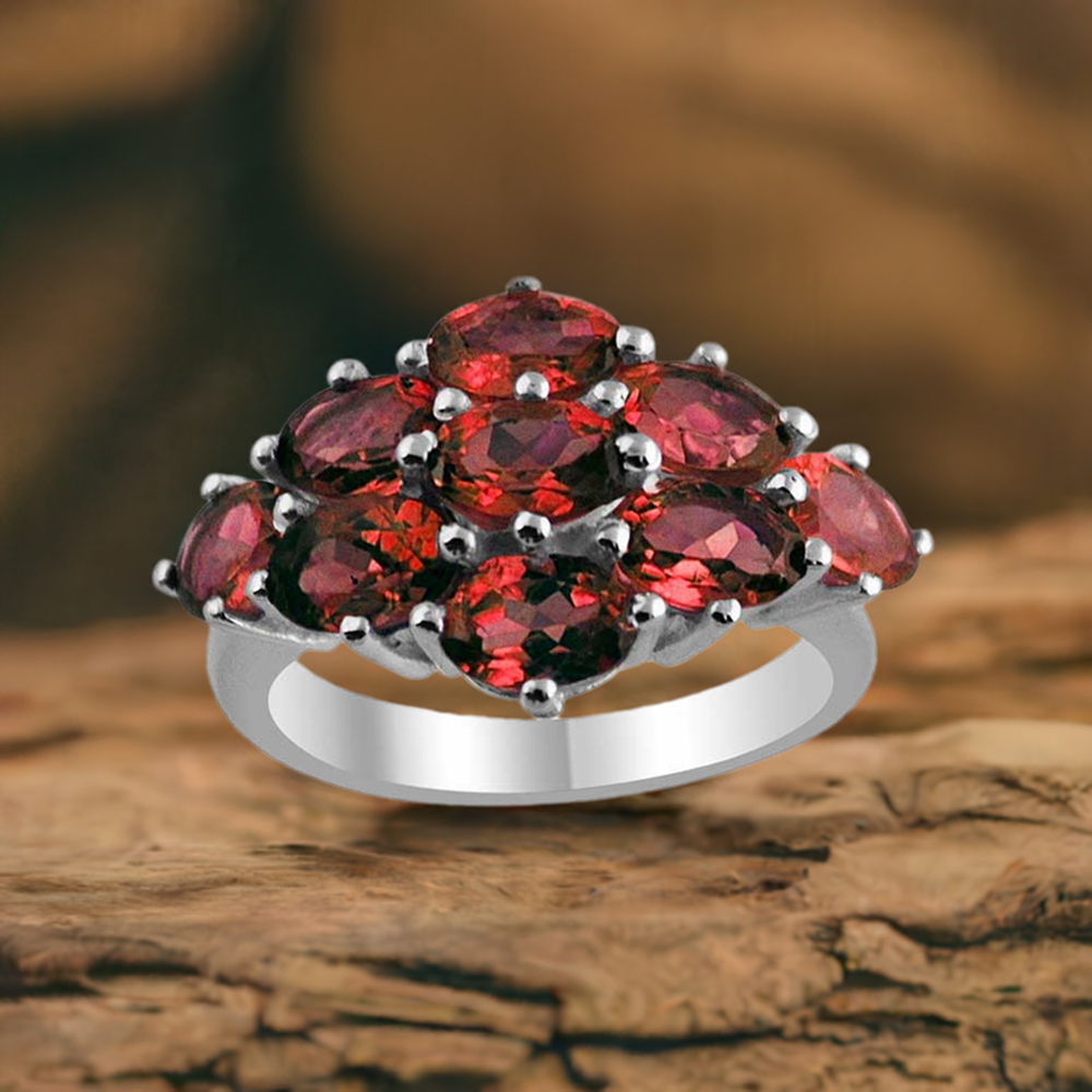 925 Sterling Silver Handmade Rings In Garnet Gemstone Jewelry 925SR1436