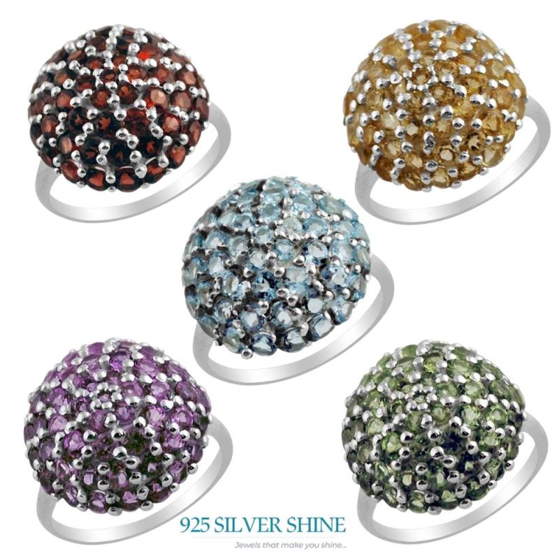 925 Sterling Silver Rings In Genuine Citrine Gemstone 925SR1441_1