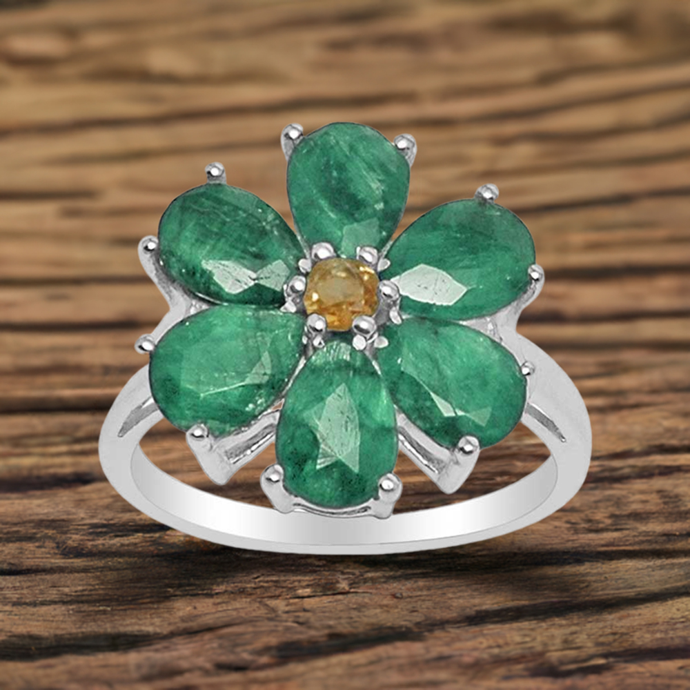 Solid 925 Silver Rings In Genuine Multi Gemstone 925SR1444