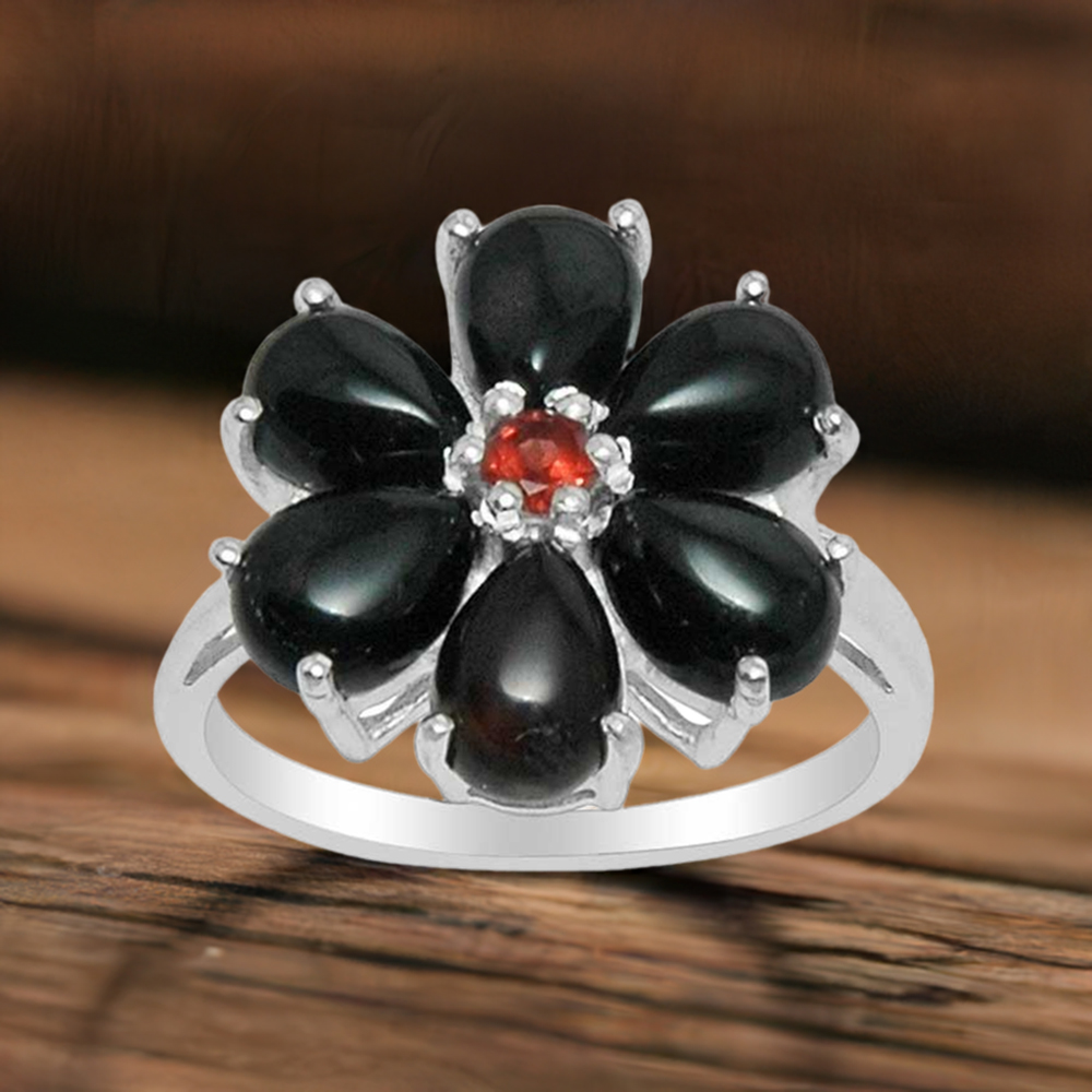 Natural Multi Gemstone Rings In 925 Sterling Silver 925SR1448