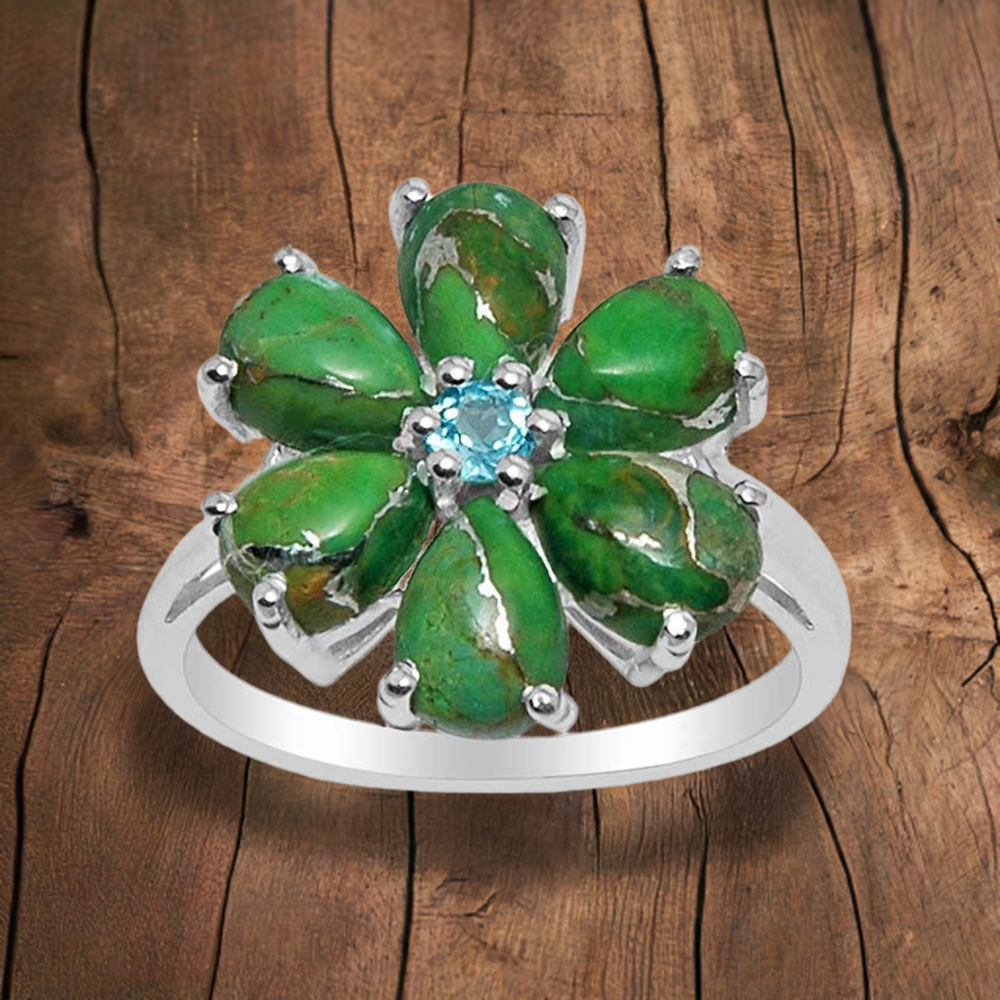 Semi Precious Multi Gemstone Rings In 925 Sterling Silver 925SR1449