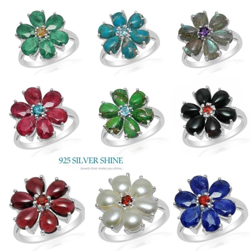 Genuine Garnet Gemstone Rings In 925 Sterling Silver 925SR1450_2