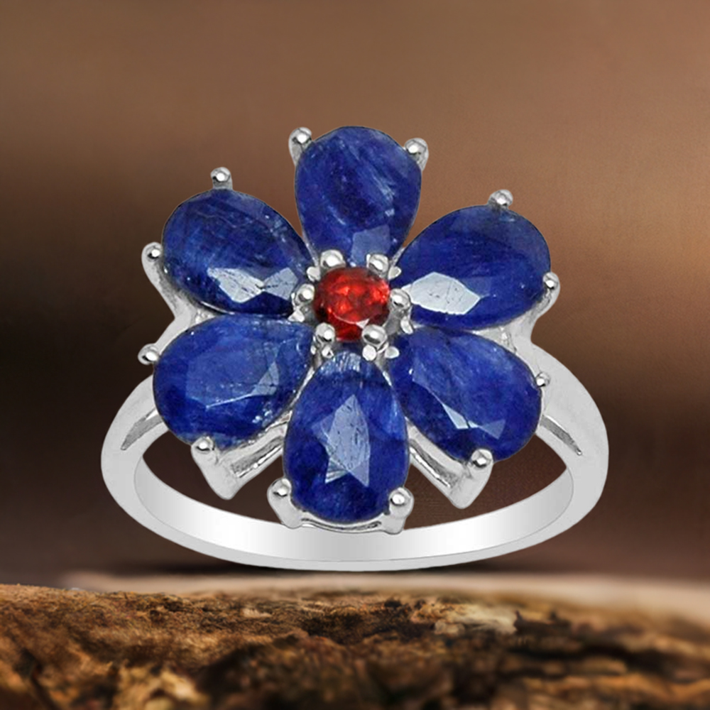 Natural Multi Gemstone Rings In Solid 925 Silver 925SR1451