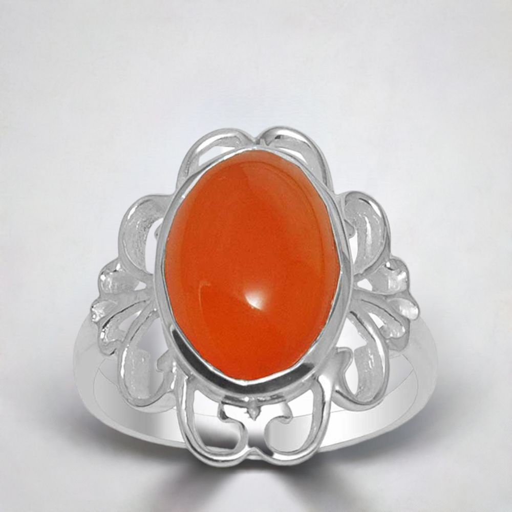 Natural Carnelian Gemstone Rings In Fine 925 Sterling Silver 925SR1454